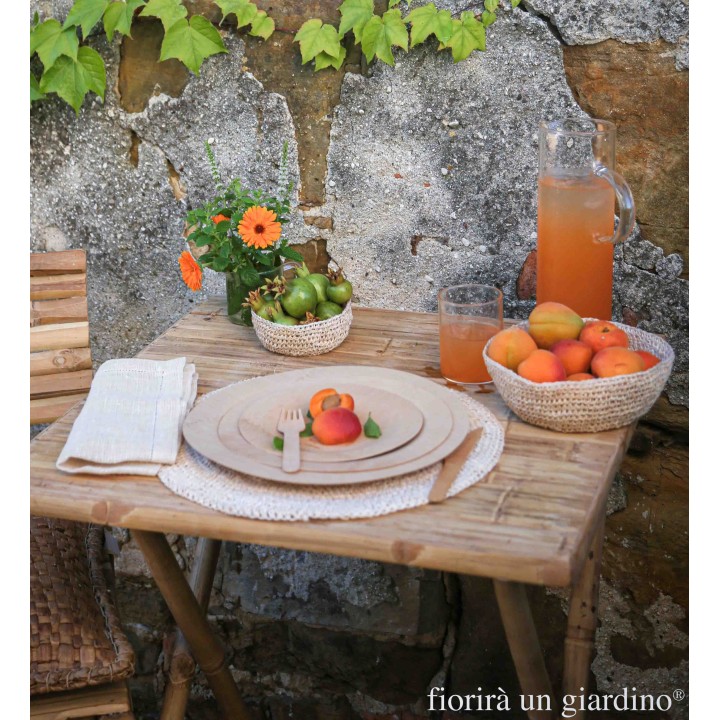 Ciotola uncinetto in abaca d18 h7 cm