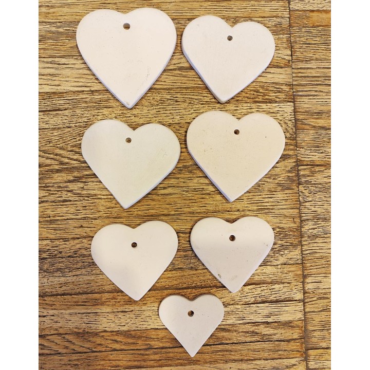 Assortimento 7 diffusori in gesso a forma di cuore