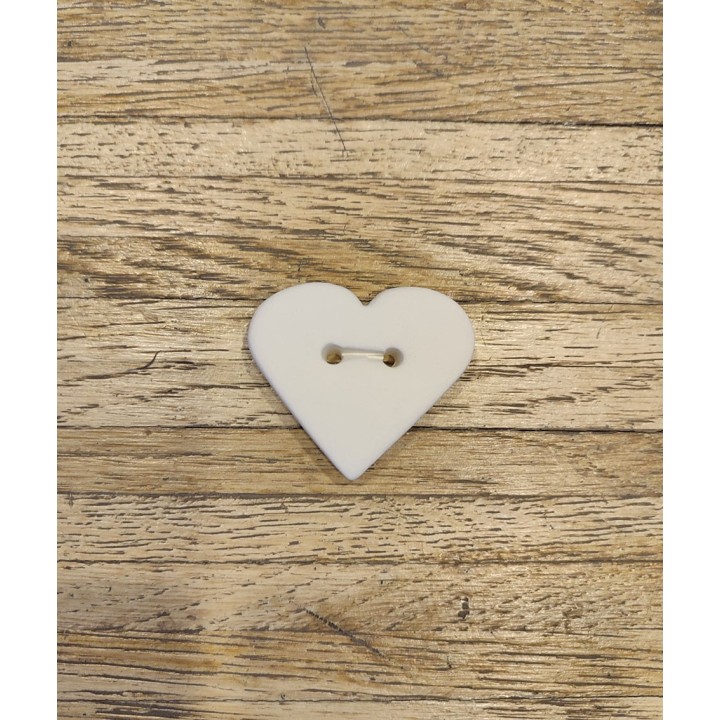 White terracotta heart button diffuser h4 cm