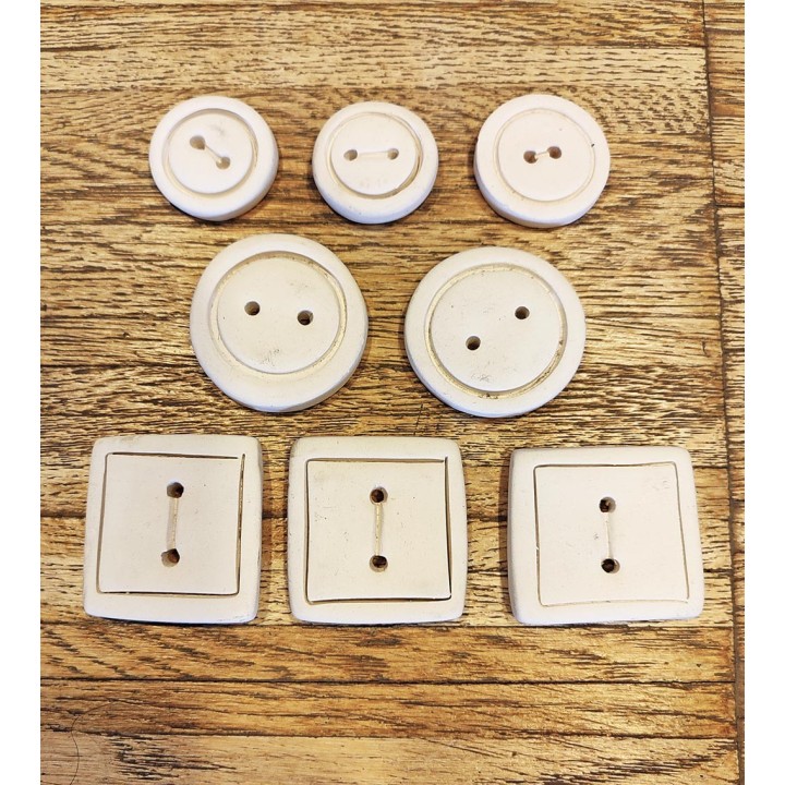 8 white button terracotta diffusers assortment 4 cm