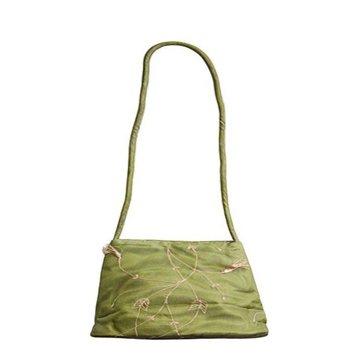 Green organza bag 17x21 cm