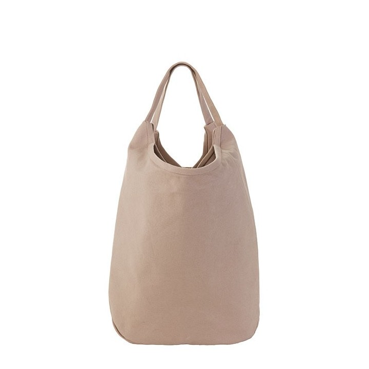 Borsa 100%cotone con pochette colore lino 38 x 22 h44 cm