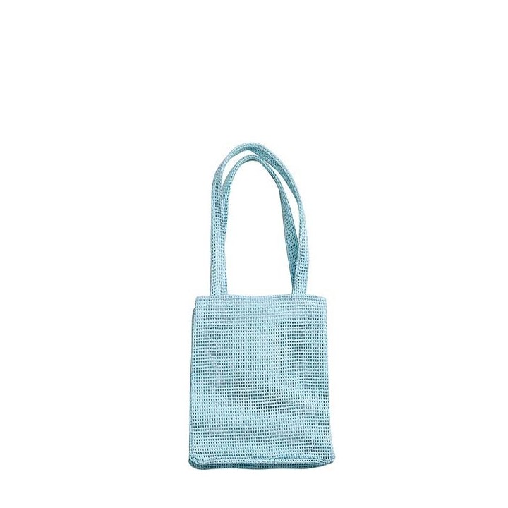 Small light-blue bag with plastic lining 8x13 h25 cm