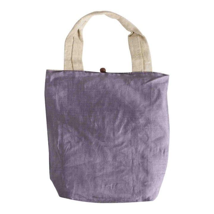 Borsa reversibile nera 100%hemp interno 100%seta 28.5 cm