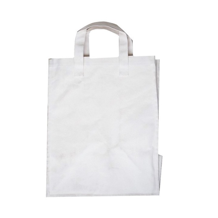 White rigid 100% cotton bag for laundry 25x35 cm