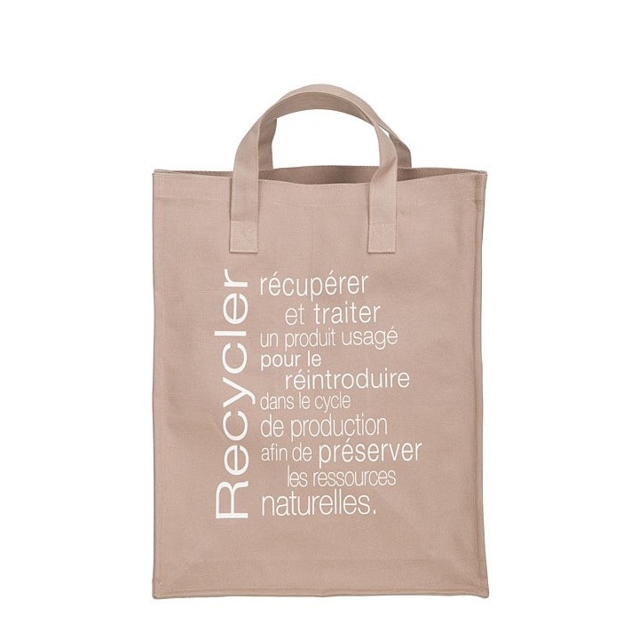 Borsa rigida 100% cotone/int. plastica "recycler" 25 x 35 h45 cm