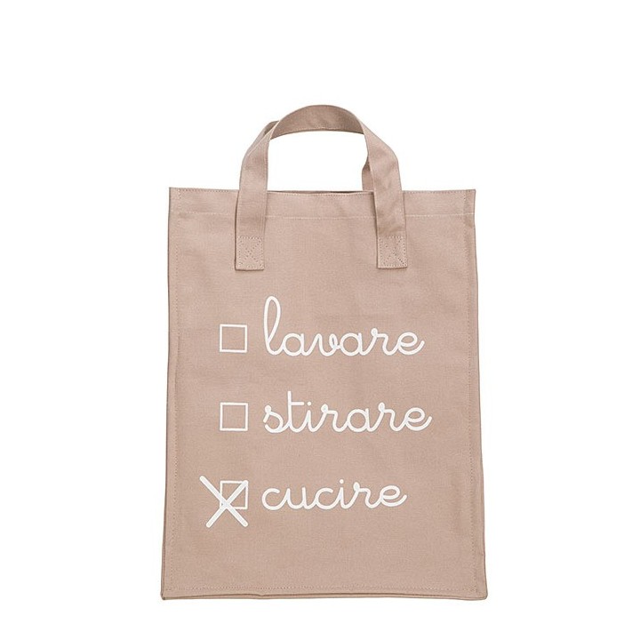 Borsa rigida 100% cotone/interno plastica "cucire" 25 x 35 h45 cm