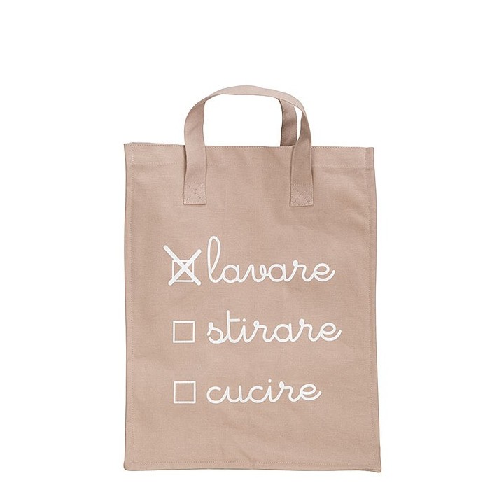 Borsa rigida 100% cotone/interno plastica "lavare" 25 x 35 h45 cm