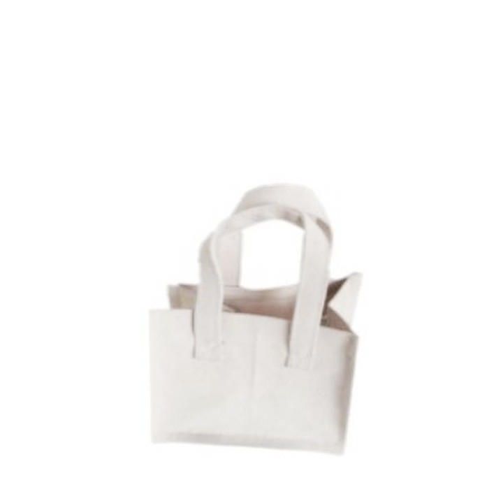 Borsa rigida 100% cotone / interno plastica panna 11 x 14 h11.5 cm