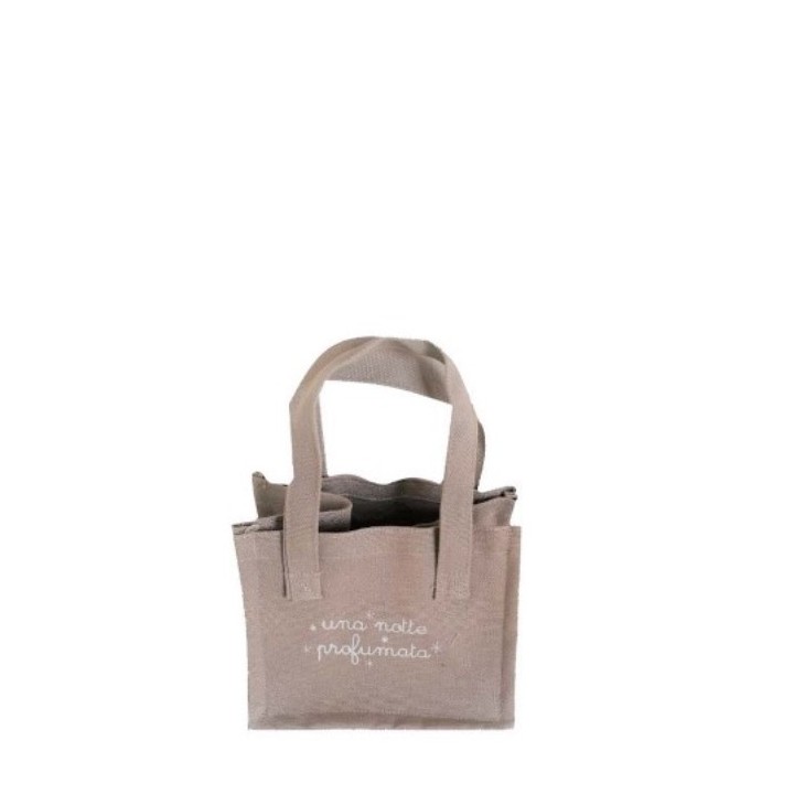 Borsa rigida 100% cotone int.plastica notte prof. 15 x 16 h20 cm