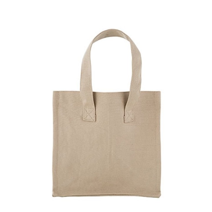Rigid 100% cotton bag with handles 23x23 h21 cm