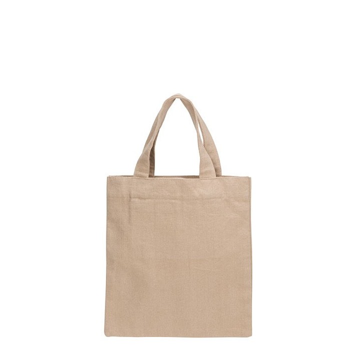 Linen color 100% cotton bag 2 handles and pockets 28 x 36 cm