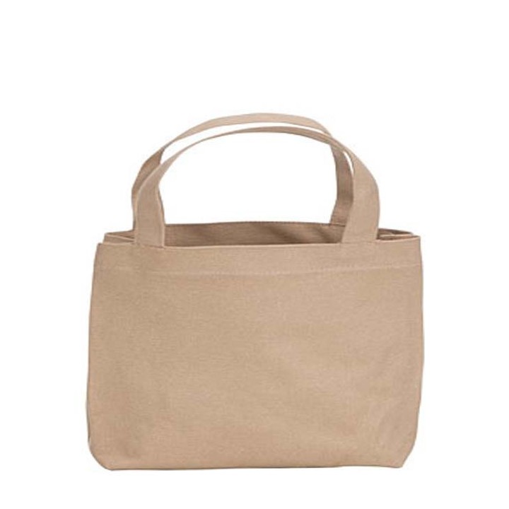 Rigid 100% cotton and inner plastic bag with handels linen color 28x8 h20 cm