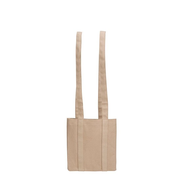 Rigid roll-up bag 2 handels linen color