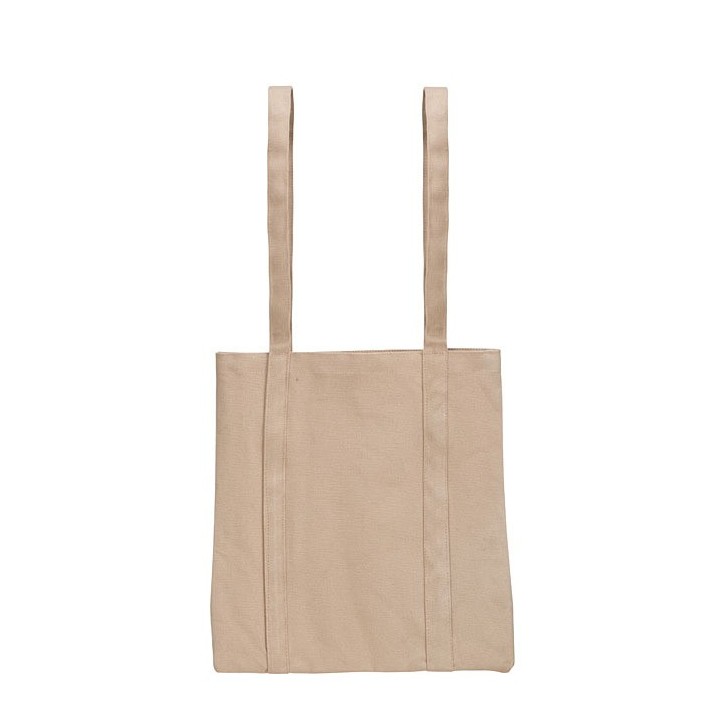 Rigid bag roll-up with long handels linen color 30x30 cm