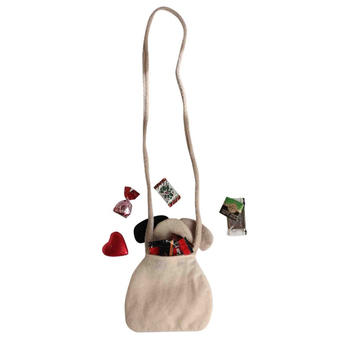 Shoulder bag with dog and bone