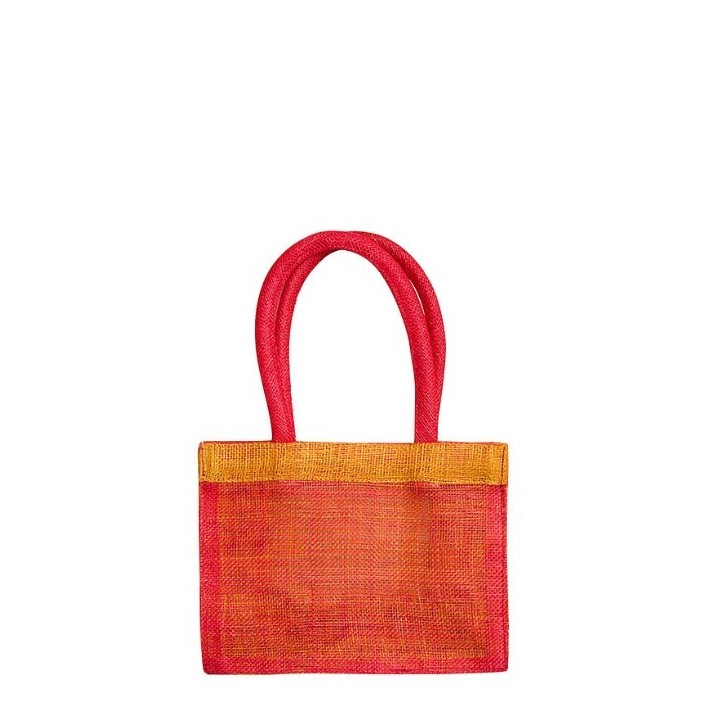Small orange abaca bag with strap