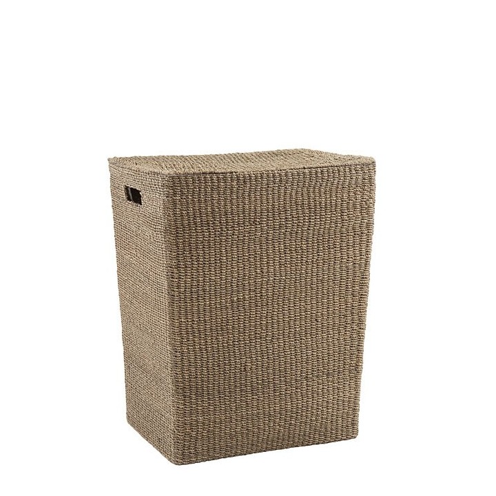 Panier a linge en abaca couleur lin 31 x 42 h60 cm