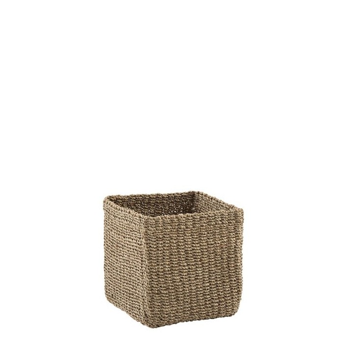 Abaca linen square basket 19 x 19 h19 cm