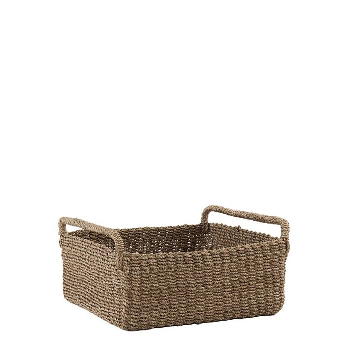 Abaca basket with handles