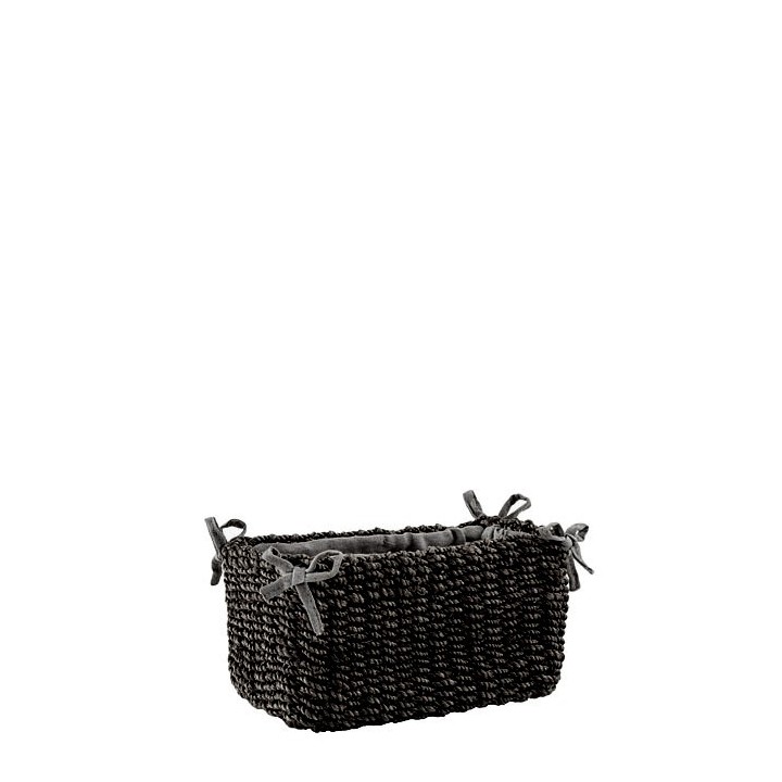 Small abaca basket with bows 8 x 16 h9 cm