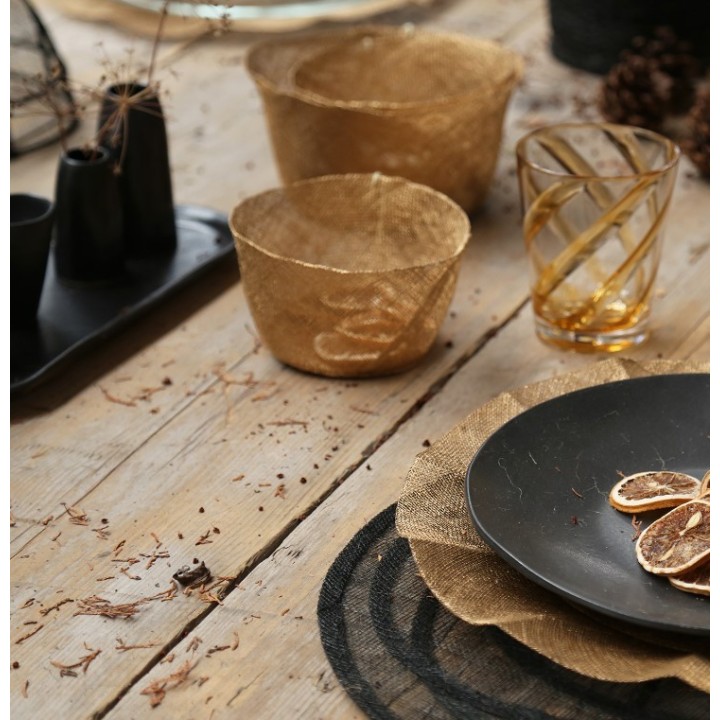 Bol en filet d'abaca simple d15 h7 cm