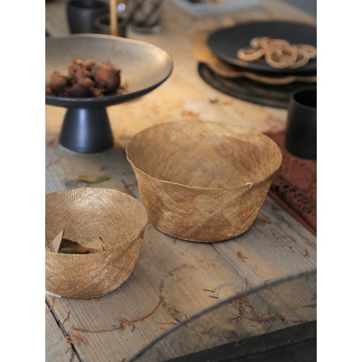 Grand bol en filet d'abaca simple d18 h8 cm