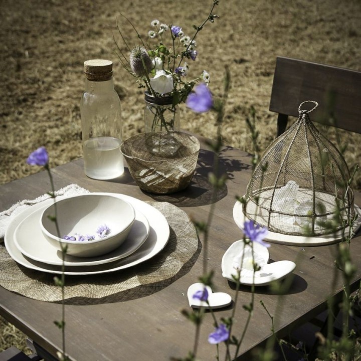 Grand bol en filet d'abaca simple d18 h8 cm