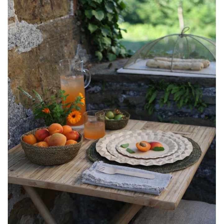 Bol en crochet d'abaca d12 h5 cm