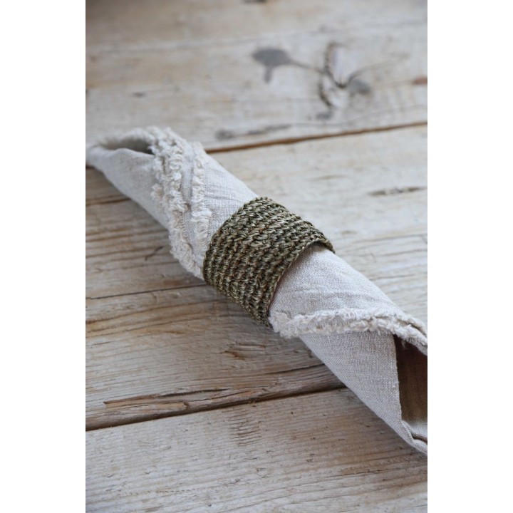 Rond de serviette en crochet d'abaca