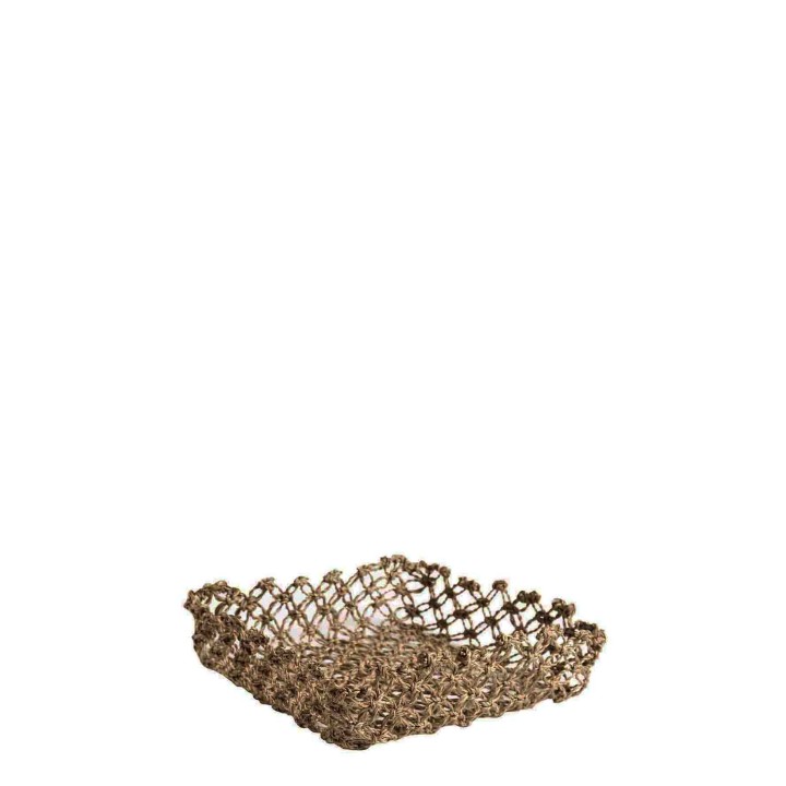 Porta tovaglioli macrame in abaca 16 x 16 cm