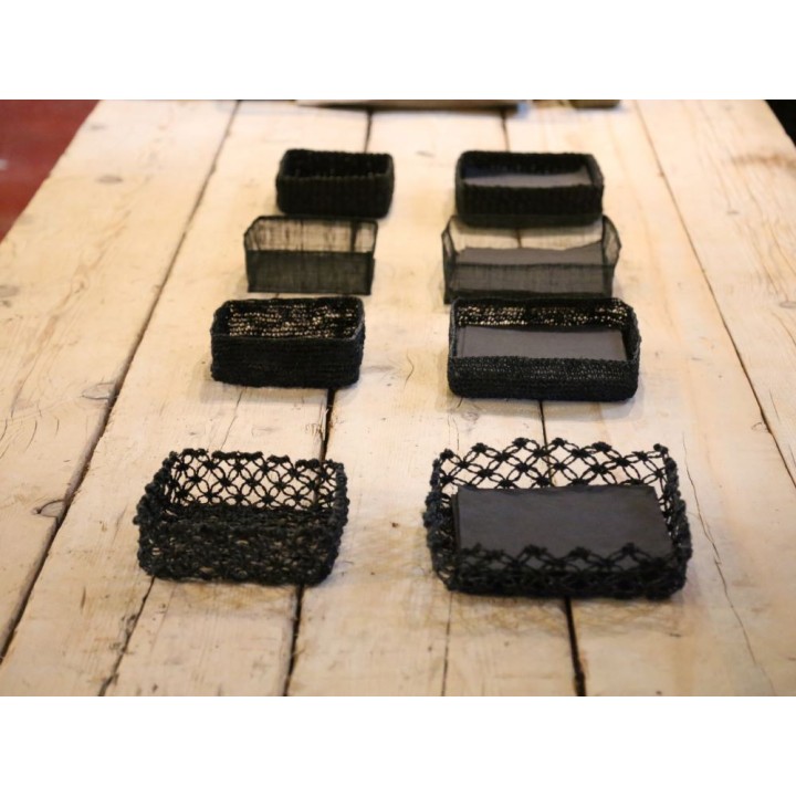 Porta tovaglioli macrame in abaca 16 x 16 cm