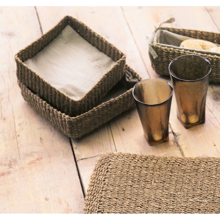 Porte-serviettes rigide en abaca 16 x 16 cm