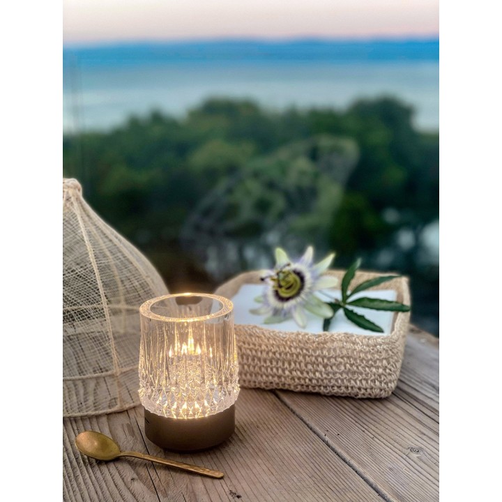 Crochet abaca napkin holder 16x16 cm