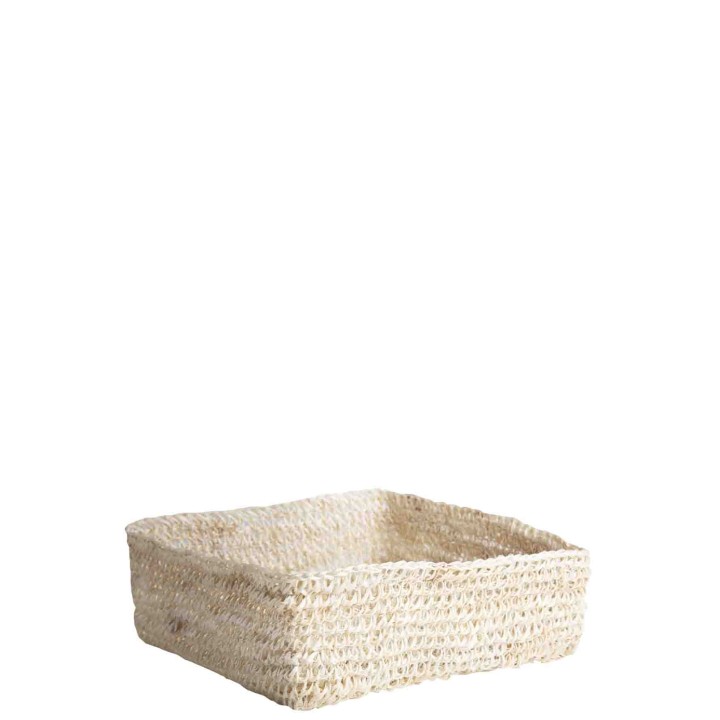 Crochet abaca napkin holder 20x20 cm