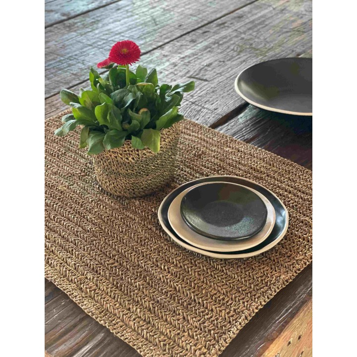 Abaca crochet cachepot inner plastic