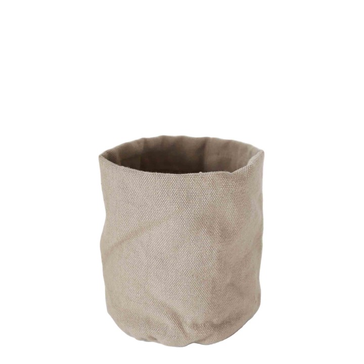 100% linen-coloured cotton bag d18 h30 cm