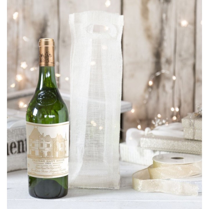 Abaca net bottle holder with handles