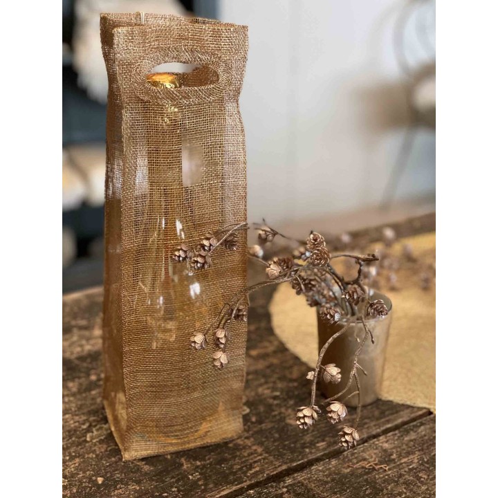 Abaca net bottle holder with handles