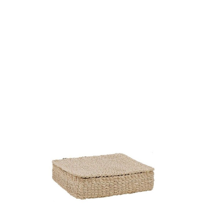 Boite en abaca 3 compartiments liee sur une cote couleur