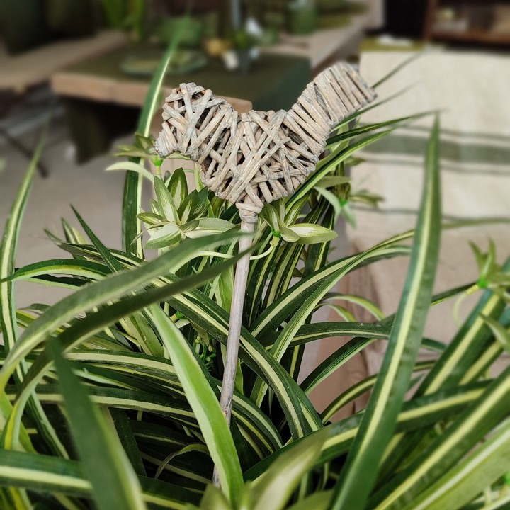 Bastoncino uccellino stecchi colore grigio h35 cm