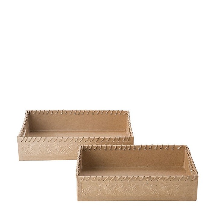 Set 2 paper trays grapefruit 20 x 30 cm