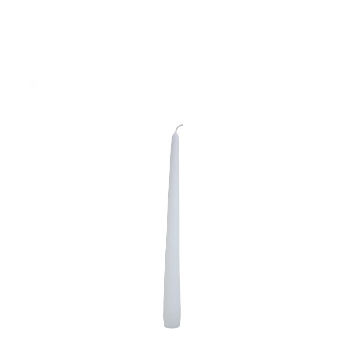 Pack of 12 conical white candles h25