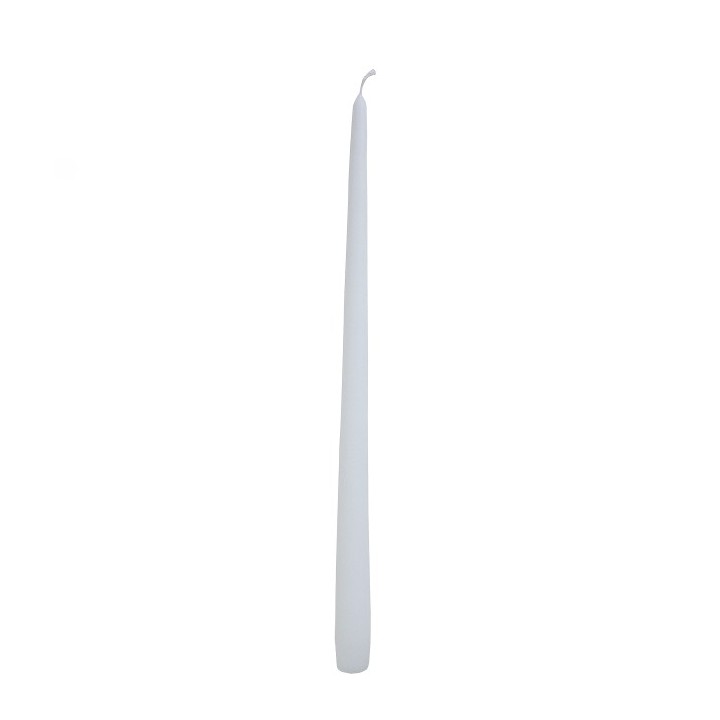 Pack of 8 conical white candles h40 cm