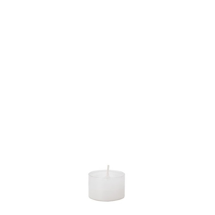 Pack of 50 white tealight candles 8 hours d3.8 h2.5 cm