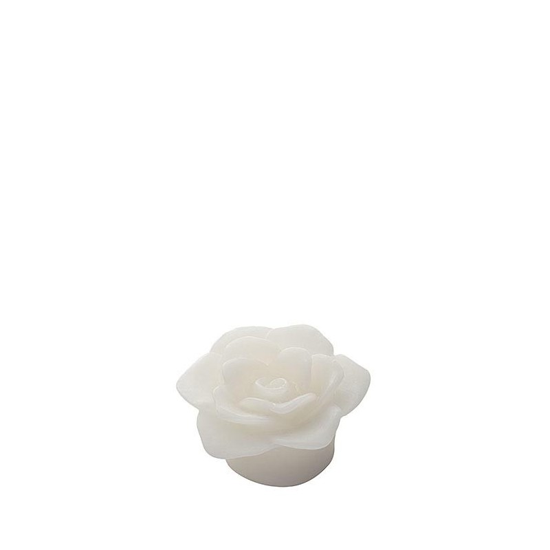 Candela led galleggiante forma di rosa col. bianco d6.5 cm