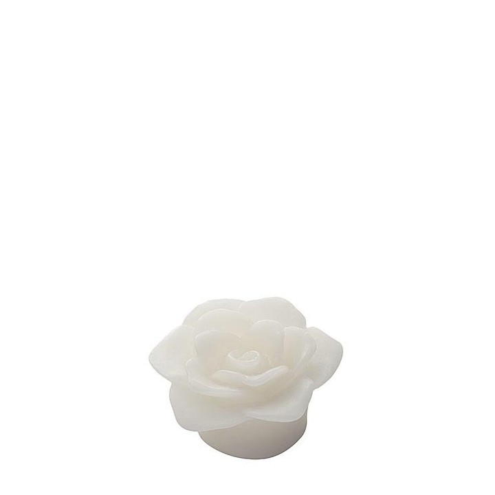 Petite bougie led rose blanche d6.5 cm