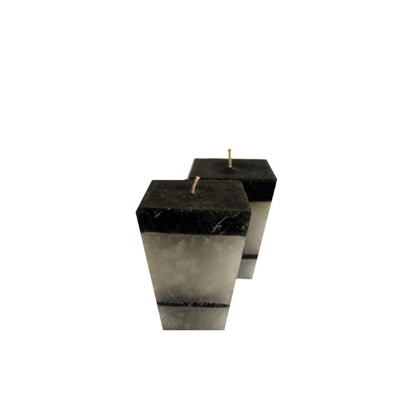 Set 2 bougies noires et grises 7x7 h10cm