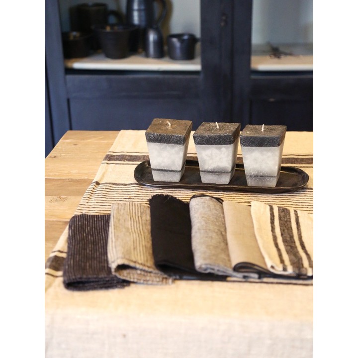 Confezione 2 candele nero e grigio 7 x 7 h10 cm