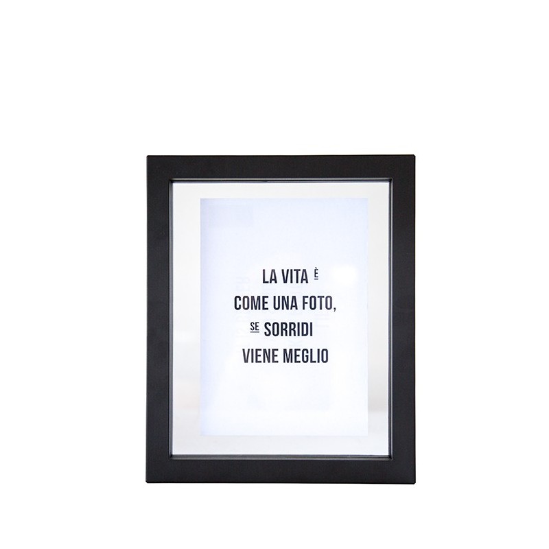 Glass/steel frame with interchangeable writing 23 x 28.4 cm